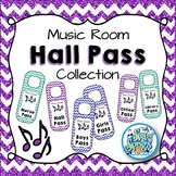 Music Room Hall Pass Door Hangers - Glitter & Chevrons