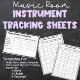 Music Room Instrument Sign-Out Tracking Sheets & Weekly Sc