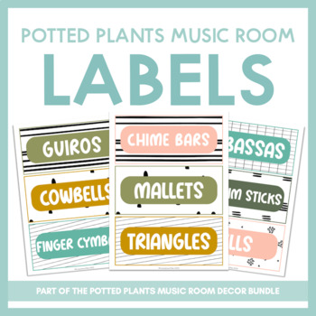 Preview of Music Room Labels | Potted Plants Music Room Decor