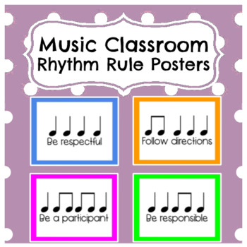 Preview of Music Room "Rhythm Rules" Posters || Classroom Expectations