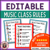 Music Room Rules - Editable Music Classroom Posters