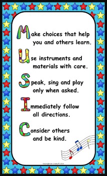 Preview of Music Room Rules Poster - Freebie!