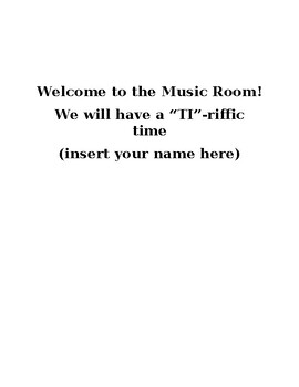 Preview of Music Room Welcome Sign Funny