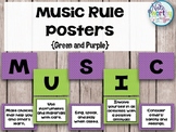 Music Rule Posters Green and Purple