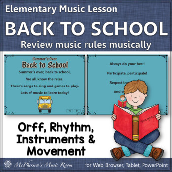 Preview of Music Rules Back to School Elementary Music Lesson Summer's Over