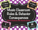 Music Class Rules & Behavior Consequences (Editable Templates)