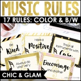 Music Rules and Expectations Posters - Chic & Glam Music C