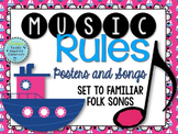 Music Rules- Posters and Songs {Nautical Set}