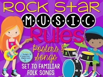 Preview of Music Rules- Posters and Songs {Rock Star Music Room Set}
