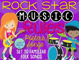 Music Rules- Posters and Songs {Rock Star Music Room Set}