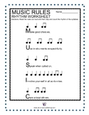 Music Rules Rhythm Worksheets (for younger and older students)