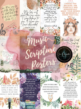 Preview of Music Scripture Posters- set of 12