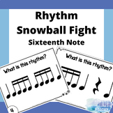 Music Snowball Fight | Winter Sixteenth Note Flashcards | 