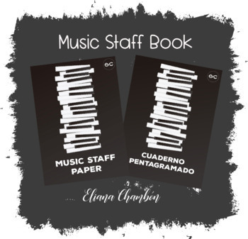 Preview of Music Staff Paper (Book) - Cuaderno pentagramado (English/Español)