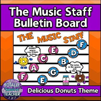 Preview of Music Staff Bulletin Board:  The Music Staff {DONUTS version}