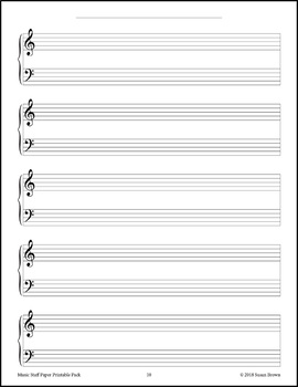 Music Staff Paper Printable Pack by Warm Hearts Publishing | TpT