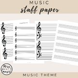 Music Staff Paper - Student, Classroom, Ensemble, Instrume