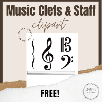 Preview of Music Staff and Clefs Clipart