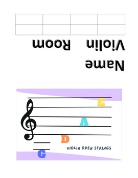 Preview of Music Stand Open String Name Tags - Violin, Viola, Cello, Bass
