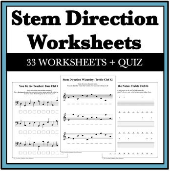 Preview of Music Theory Activity - Stem Direction Worksheets
