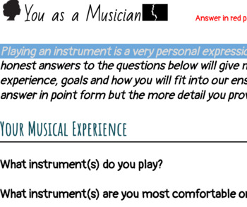 Preview of Music Student Profile