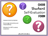 Music Student Self-Evaluation Form *Editable!*