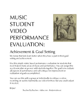 Preview of Music Student Video Performance Evaluation: Goal Setting and Achievement