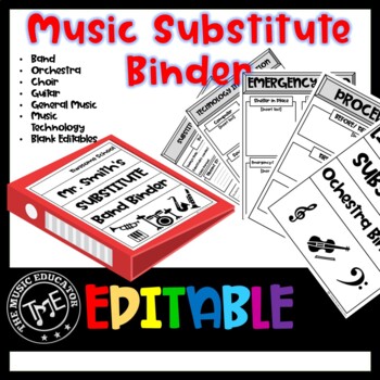 Preview of Music Sub Plan Templates | EDITABLE