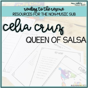 Preview of Music Sub Plan for Celia Cruz Queen of Salsa