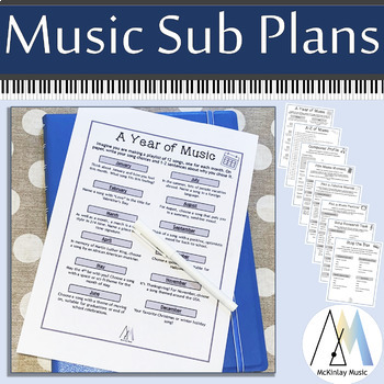 Preview of Music Sub Plans - 8 no prep, no tech lessons for non-specialist teachers