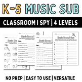 Music Sub Plans | Classroom I Spy Worksheets