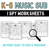Music Sub Plans | I SPY Instrument Worksheets