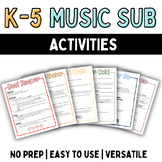 Music Sub Plans | K-5 Activities | No Prep