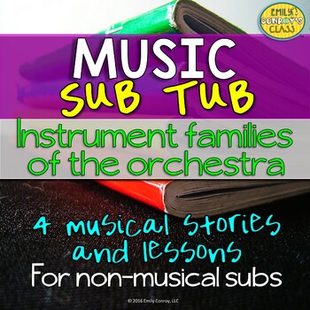 Preview of Music Sub Plans For Non Music Subs (Instrument Families Music Sub Tub)