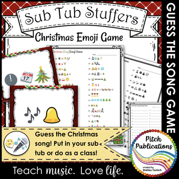 Preview of Music Sub Tub Stuffers: Guess the Christmas Song Emoji Game