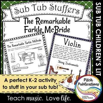Preview of Music Sub Tub Stuffers: K-2 Substitute Plan - The Remarkable Farkle McBride