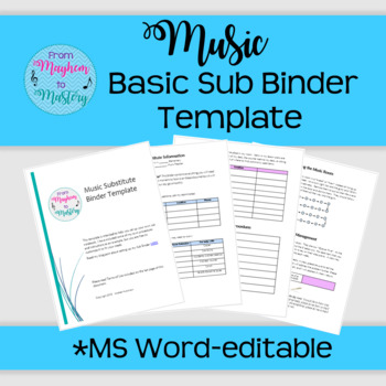 Preview of Music Substitute Binder Template
