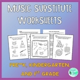 Music Substitute Worksheets for Pre-K, Kindergarten, and 1