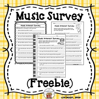 Preview of Music Survey (FREEBIE)