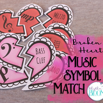 Preview of Music Symbol Match | Valentine's Hearts