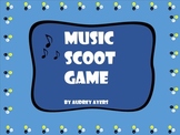Music Symbol Scoot Game- Notes, Music Symbols, Review