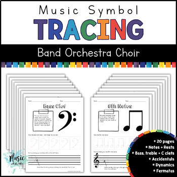 Preview of Music Symbol Tracing – Middle School and High School Band, Orchestra, and Choir