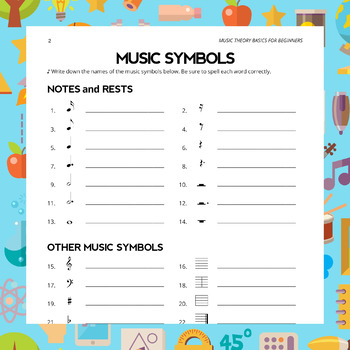 Music Symbols Worksheet Pdf