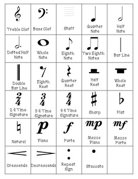 Music Symbols BINGO by Miss Music Makes Magic | Teachers Pay Teachers