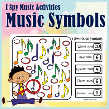 Preview of Music Symbols | I Spy Music Activities | Print and Digital