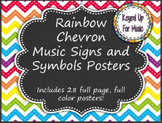 Music Symbols, Notes, & Rests Posters - Rainbow Chevron Ch