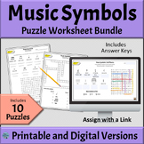 Music Symbols Worksheets BUNDLE | PRINTABLE and DIGITAL Versions
