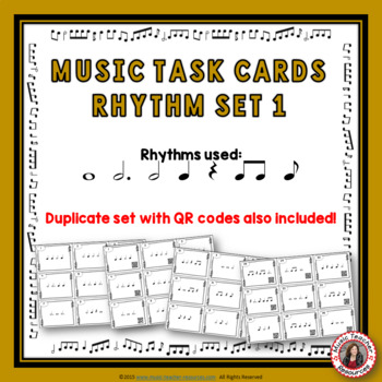 Preview of Music Rhythm Task Cards: Rhythm Set 1