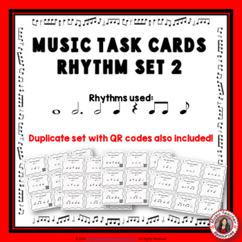 Preview of Music Task Cards: Rhythm Set 2