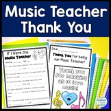 Music Teacher Appreciation Day | Thank You Card | Music Te